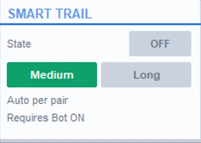 Mini panel SMART TRAIL VIRTUAL TP LITE - saklar State dan pilihan profil Medium atau Long